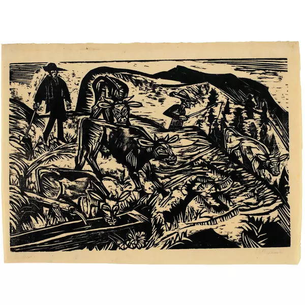 Ernst Ludwig Kirchner — Kühe und Hirten — Galerie Kornfeld