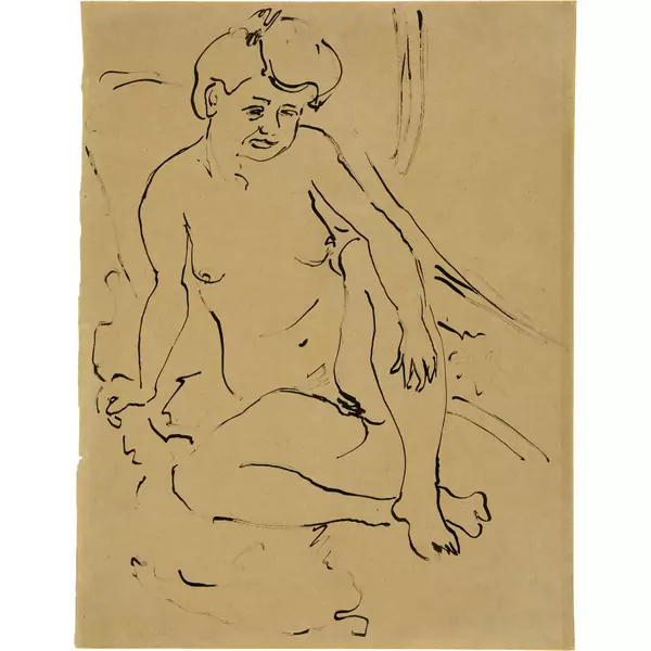 Ernst Ludwig Kirchner — Sitzender Akt (Dodo) — Galerie Kornfeld