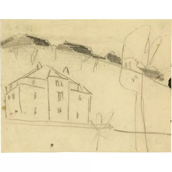 Ernst Ludwig Kirchner — Skizze eines Hauses im Park — Galerie Kornfeld