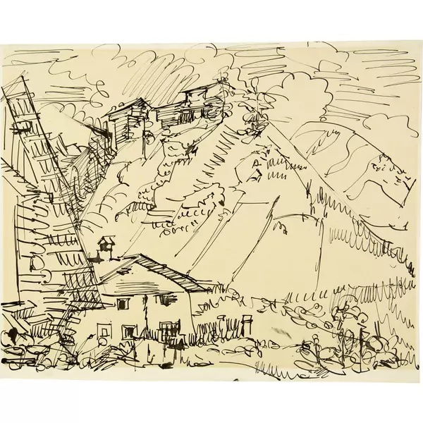 Ernst Ludwig Kirchner — Bauernhaus im Lusi in Frauenkirch — Galerie Kornfeld