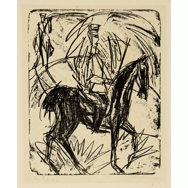 Ernst Ludwig Kirchner — Reitender Artillerist - Meldereiter — Galerie Kornfeld