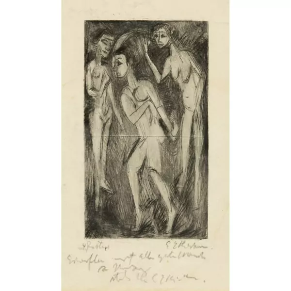 Ernst Ludwig Kirchner — Der Tanz zwischen den Frauen — Galerie Kornfeld