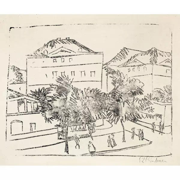 Ernst Ludwig Kirchner — Am Pirnaischen Platz, Dresden — Galerie Kornfeld