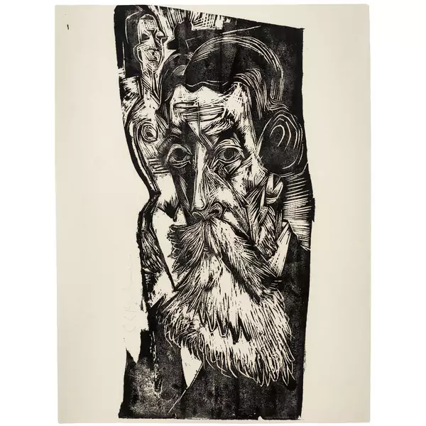 Ernst Ludwig Kirchner — Kopf Ludwig Schames Kirchners Freund und Kunsthändler in Frankfurt am Main — Galerie Kornfeld