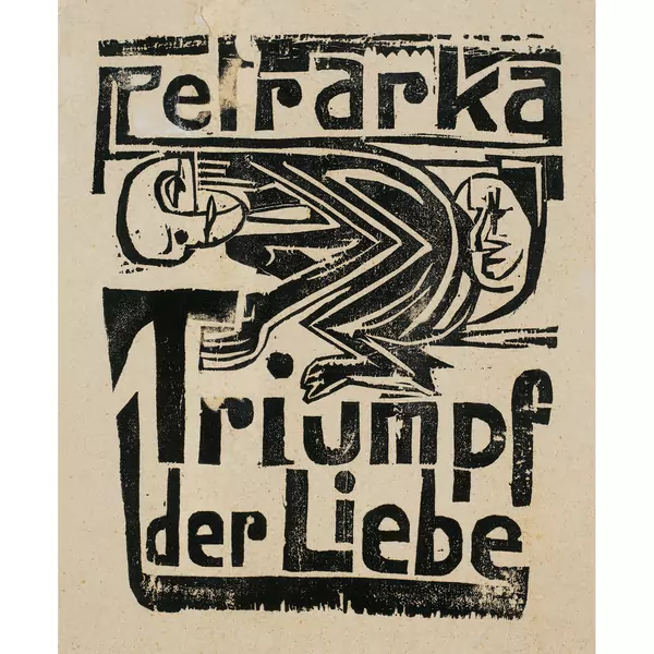 Ernst Ludwig Kirchner — Petrarka. Triumpf [sic!] der Liebe Folge von Titelholzschnitt auf Umschlag und 8 Blatt Holzschnitten — Galerie Kornfeld