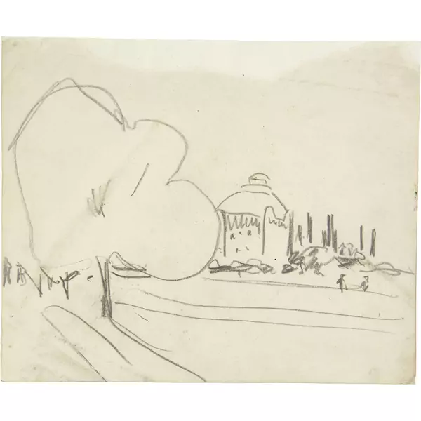 Ernst Ludwig Kirchner — Strasse am Park (Dresden) — Galerie Kornfeld