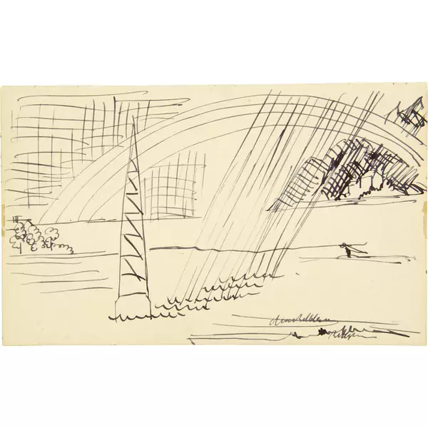 Ernst Ludwig Kirchner — Regen (am Zürichsee) Blatt aus Skizzenbuch Nr. 146 — Galerie Kornfeld