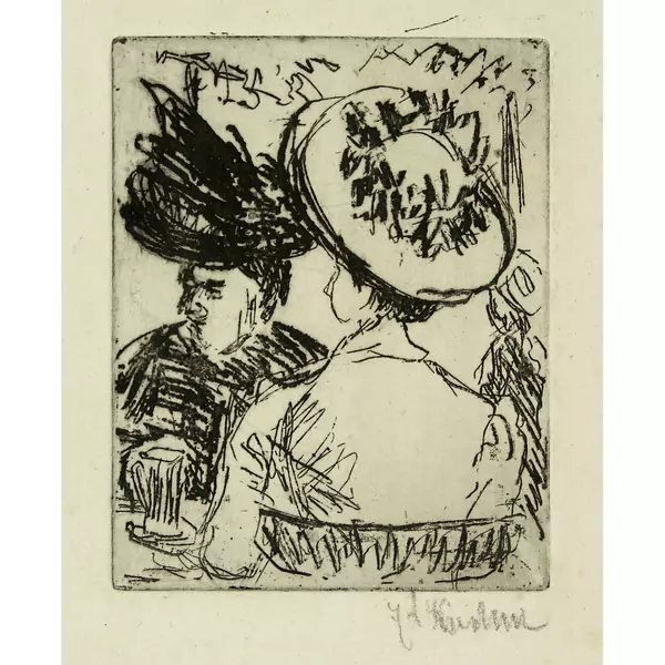 Ernst Ludwig Kirchner — Frauen im Gartenrestaurant — Galerie Kornfeld