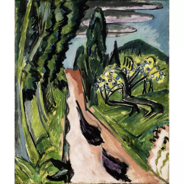 Ernst Ludwig Kirchner — Autostrasse im Taunus — Galerie Kornfeld