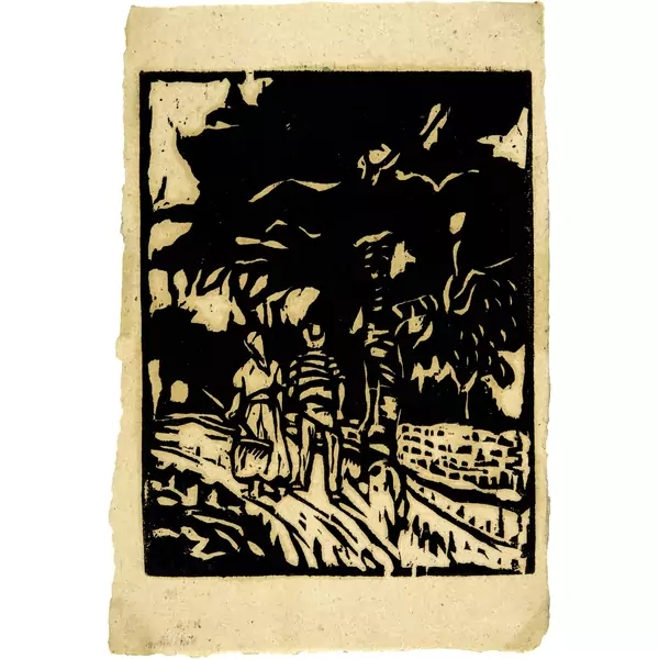 Ernst Ludwig Kirchner — Weg mit Baum und Bauersleuten — Galerie Kornfeld