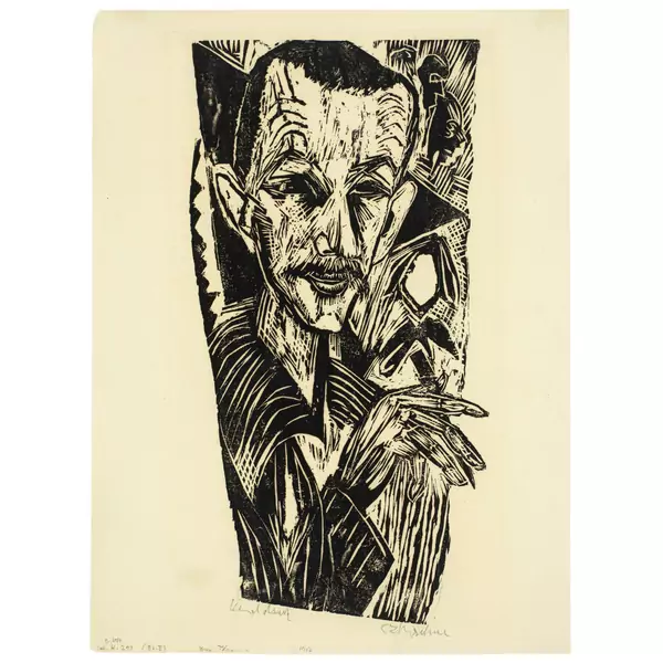 Ernst Ludwig Kirchner — Der Theosoph - Kopf des Pflegers Jean Schoop — Galerie Kornfeld