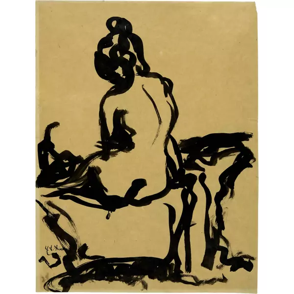 Ernst Ludwig Kirchner — Sitzender Akt nach links — Galerie Kornfeld