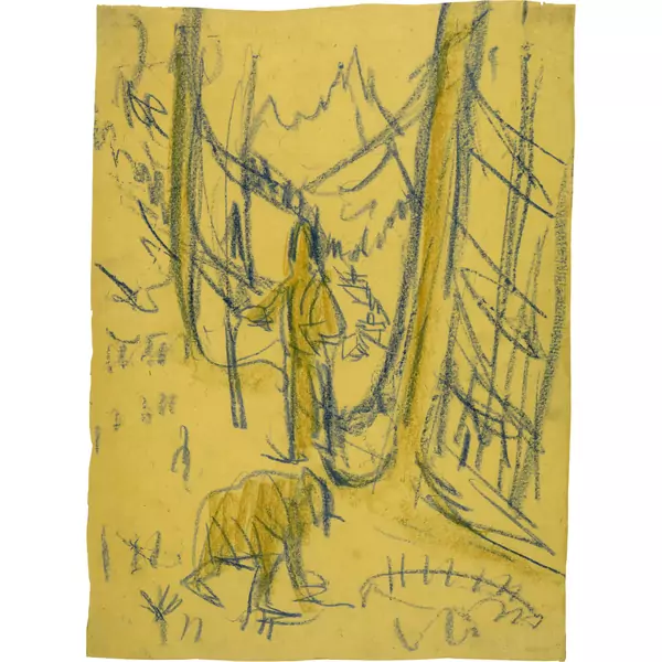 Ernst Ludwig Kirchner — Zwei Figuren im Wald — Galerie Kornfeld