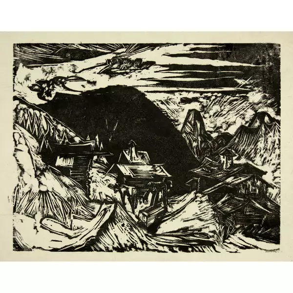 Ernst Ludwig Kirchner — Stafelalp mit Altein und Tinzenhorn — Galerie Kornfeld