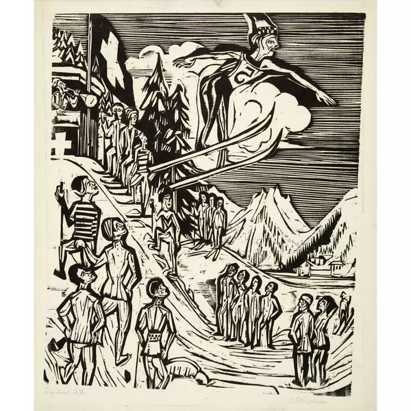 Ernst Ludwig Kirchner — Der Skisprung — Galerie Kornfeld
