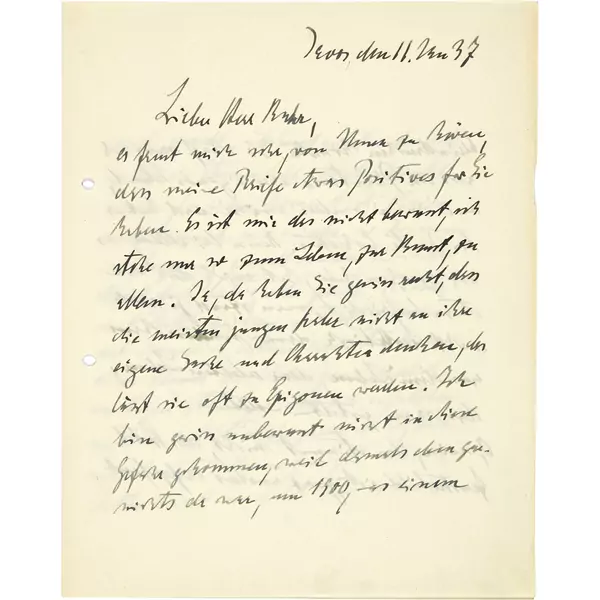Ernst Ludwig Kirchner — Handschriftlicher Brief an Fritz Kuhr, deutscher Maler (1899–1975) — Galerie Kornfeld