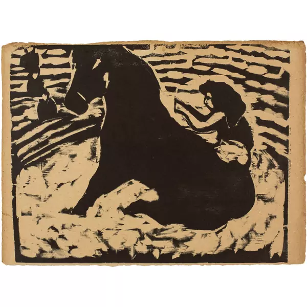Ernst Ludwig Kirchner — Zirkusreiterin - Artistin auf schwarzem Pony — Galerie Kornfeld