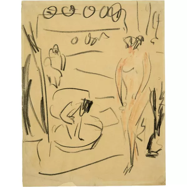 Ernst Ludwig Kirchner — Zwei sich waschende Frauenakte — Galerie Kornfeld