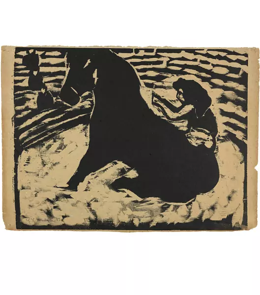 Ernst Ludwig Kirchner — Zirkusreiterin – Artistin auf schwarzem Pony — Galerie Kornfeld