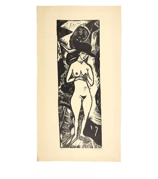 Ernst Ludwig Kirchner — Akt mit schwarzem Hut — Galerie Kornfeld
