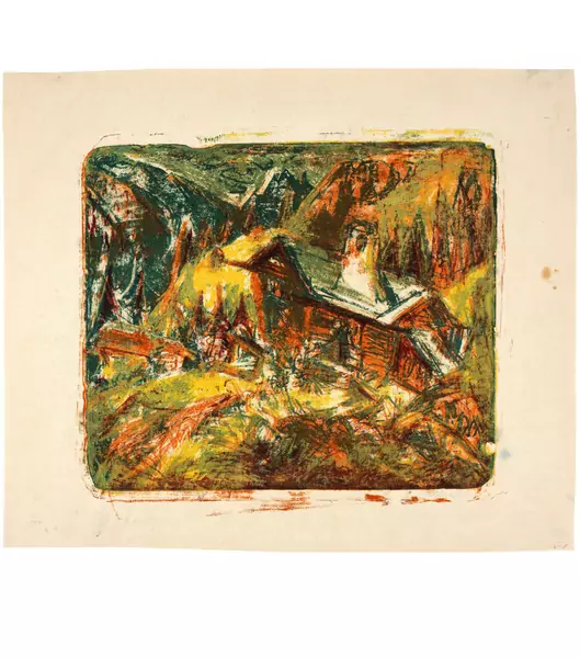 Ernst Ludwig Kirchner — Berghaus, Stafelalp — Galerie Kornfeld