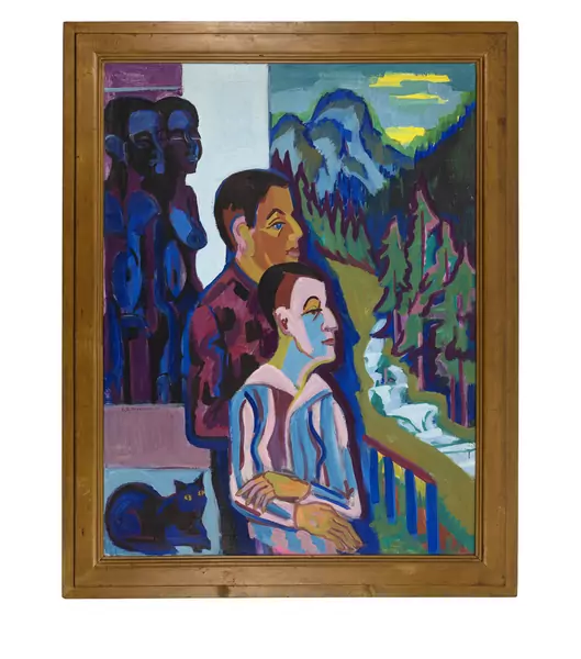 Ernst Ludwig Kirchner — Vor Sonnenaufgang (Paar auf dem Balkon) — Galerie Kornfeld