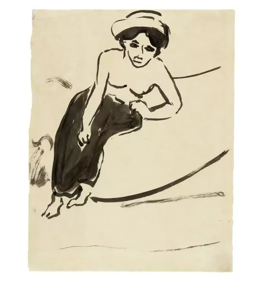 Ernst Ludwig Kirchner — Dodo sitzend — Galerie Kornfeld