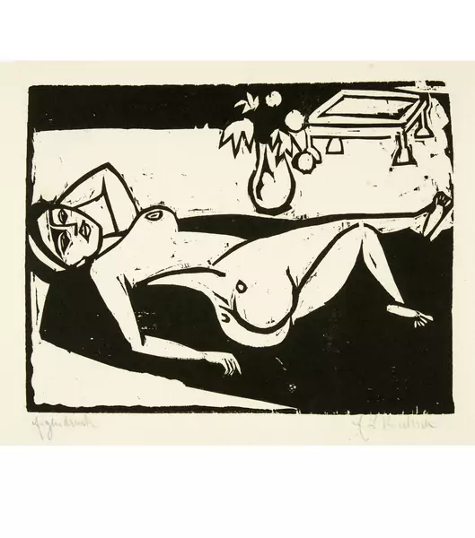 Ernst Ludwig Kirchner — Liegender Frauenakt – Siesta — Galerie Kornfeld