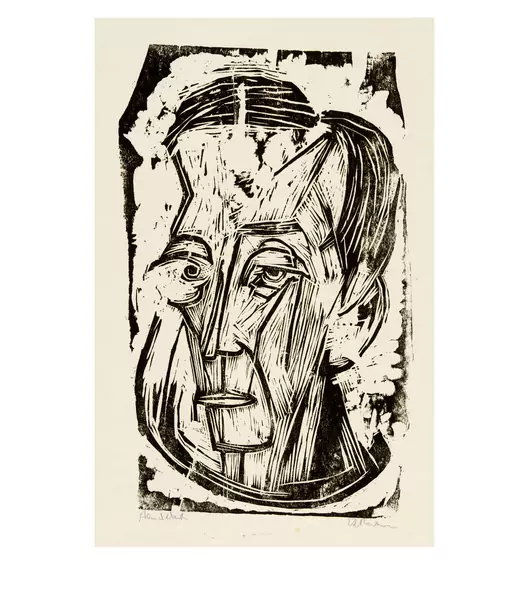 Ernst Ludwig Kirchner — Kopf Dichter Leonhard Frank I — Galerie Kornfeld