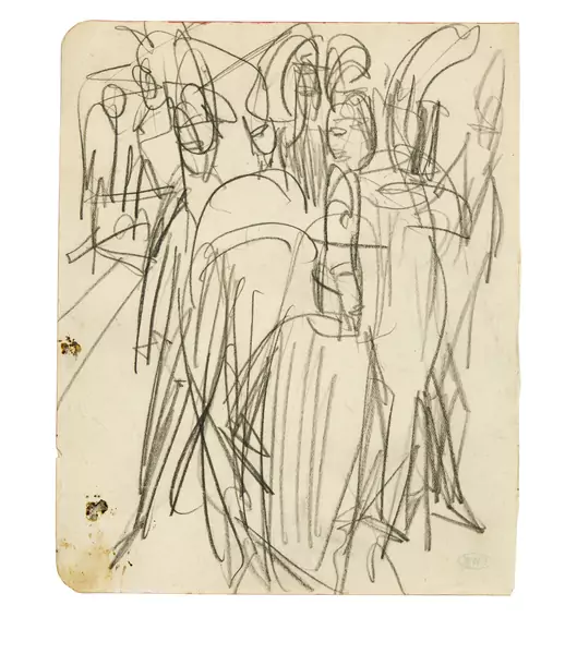 Ernst Ludwig Kirchner — Strassenszene in Berlin — Galerie Kornfeld
