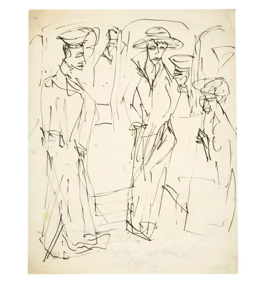 Ernst Ludwig Kirchner — Soldat und Kokotte auf der Strasse — Galerie Kornfeld