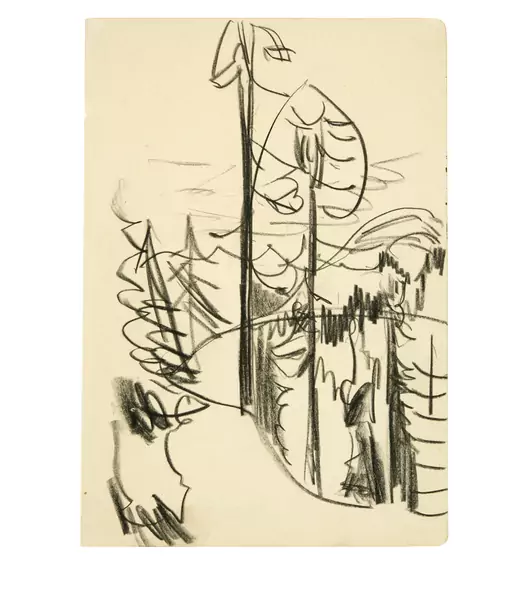 Ernst Ludwig Kirchner — Tannen am Berghang — Galerie Kornfeld