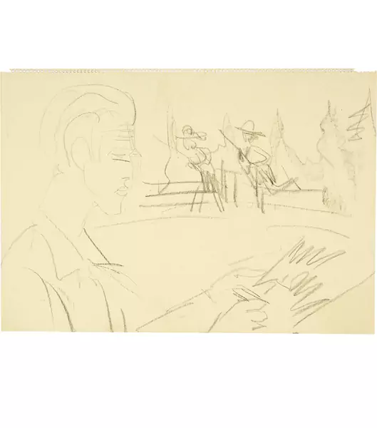 Ernst Ludwig Kirchner — Kirchner zeichnend — Galerie Kornfeld