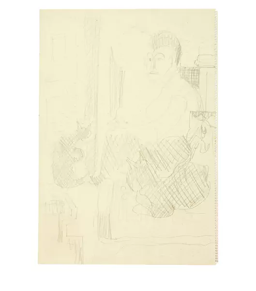 Ernst Ludwig Kirchner — Erna mit zwei Katzen — Galerie Kornfeld