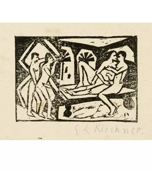 Ernst Ludwig Kirchner — Liebesszene mit Zuschauern — Galerie Kornfeld