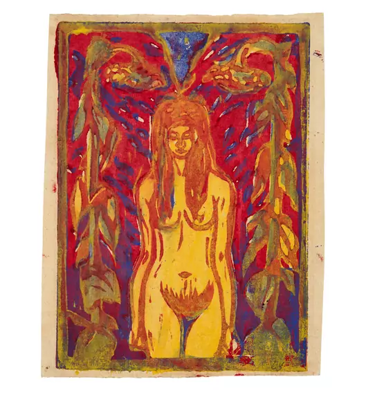 Ernst Ludwig Kirchner — Akt unter Sonnenblumen — Galerie Kornfeld
