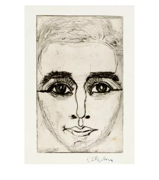Ernst Ludwig Kirchner — Kopf des Dichters Georg Heym — Galerie Kornfeld
