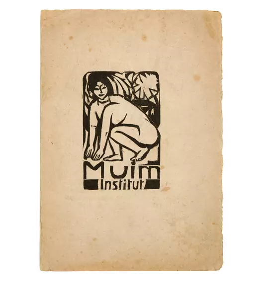 Ernst Ludwig Kirchner — Titelholzschnitt auf dem Prospekt des MUIM Instituts Druck: Gärtnersche Buchdruckerei/Heinrich Niescher, Dresden — Galerie Kornfeld