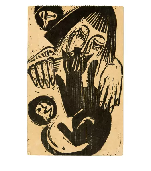 Ernst Ludwig Kirchner — Frau mit Katze — Galerie Kornfeld
