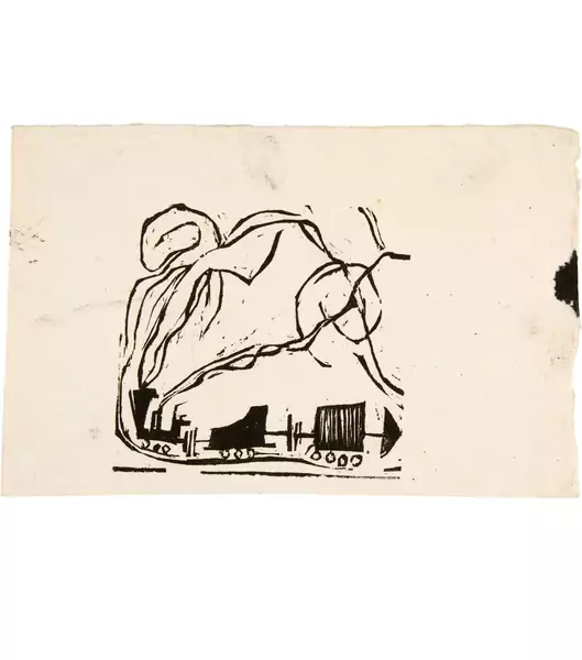 Ernst Ludwig Kirchner — Eisenbahn (nach einer Kinderzeichnung Kirchners) — Galerie Kornfeld