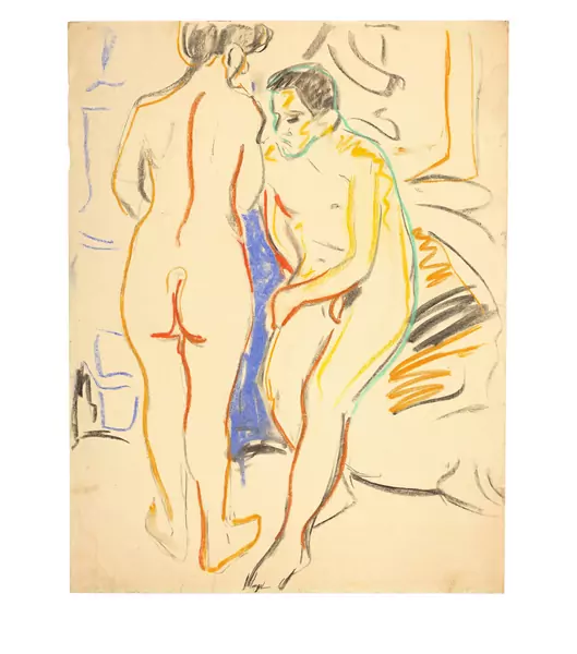 Ernst Ludwig Kirchner — Paar im Atelier — Galerie Kornfeld