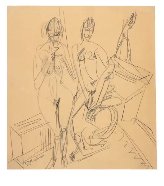 Ernst Ludwig Kirchner — Zwei nackte Mädchen — Galerie Kornfeld