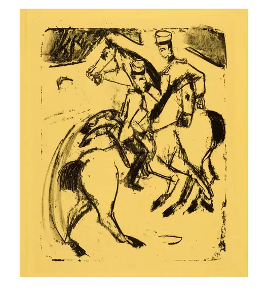 Ernst Ludwig Kirchner — Zwei reitende Artilleristen - Auf dem Kasernenhof — Galerie Kornfeld
