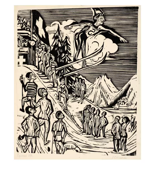 Ernst Ludwig Kirchner — Der Skisprung — Galerie Kornfeld
