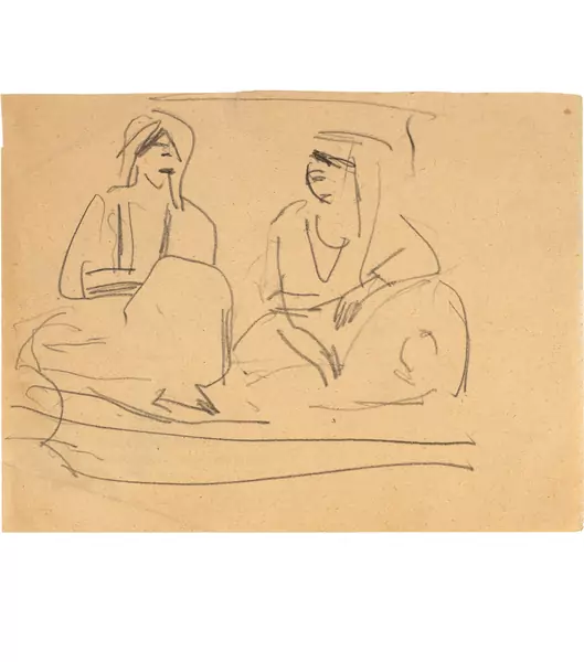Ernst Ludwig Kirchner — Zwei sitzende Nordafrikanerinnen — Galerie Kornfeld