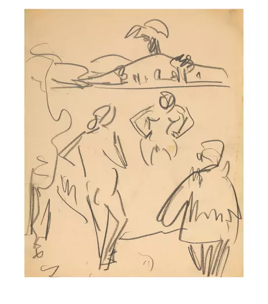 Ernst Ludwig Kirchner — Drei Badende am Dippelsdorfer Teich — Galerie Kornfeld