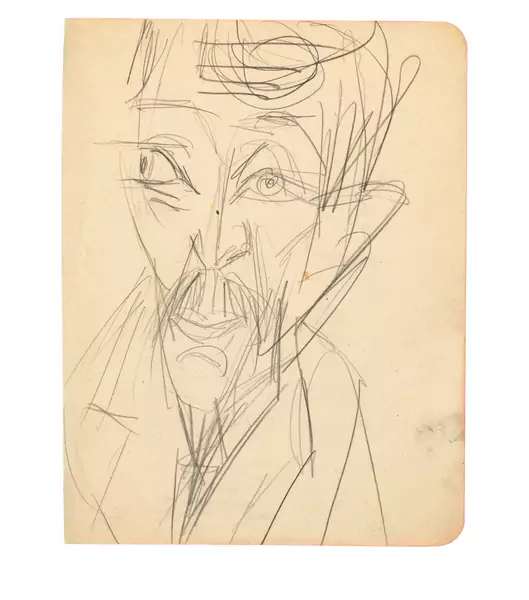 Ernst Ludwig Kirchner — Kopf eines Mannes — Galerie Kornfeld