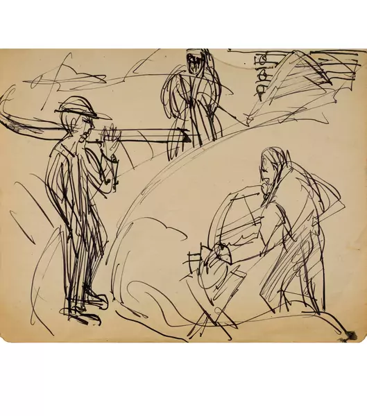 Ernst Ludwig Kirchner — Bauern in Davos — Galerie Kornfeld