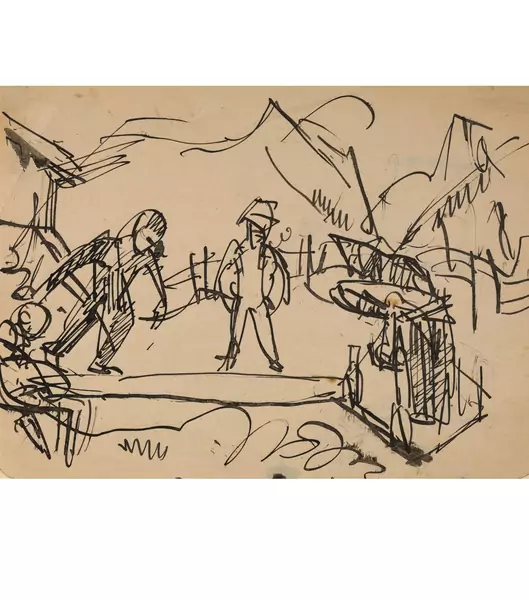 Ernst Ludwig Kirchner — Kegelbahn auf der Stafelalp — Galerie Kornfeld