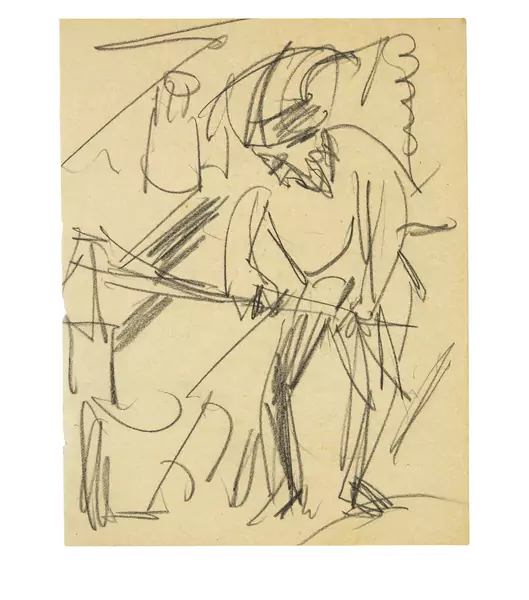 Ernst Ludwig Kirchner — Bauer beim Holzspalten — Galerie Kornfeld